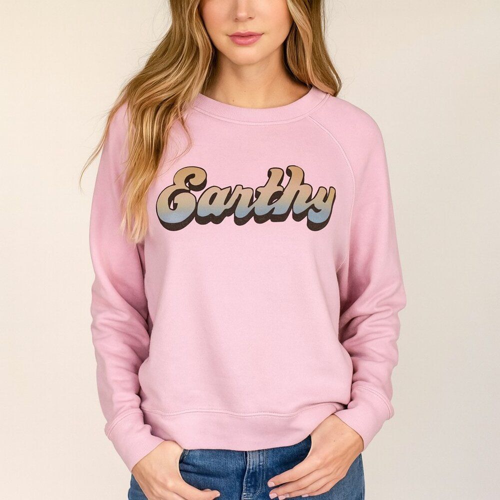 Wildfox Womens Earthy Pink Graphic Sweatshirt Sommer Sweater Small Y2K Retro New